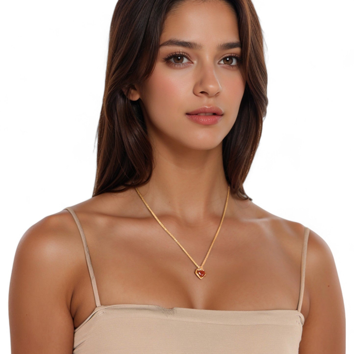 Alilang Women's Heart-Shaped Pendant Necklace with Chain