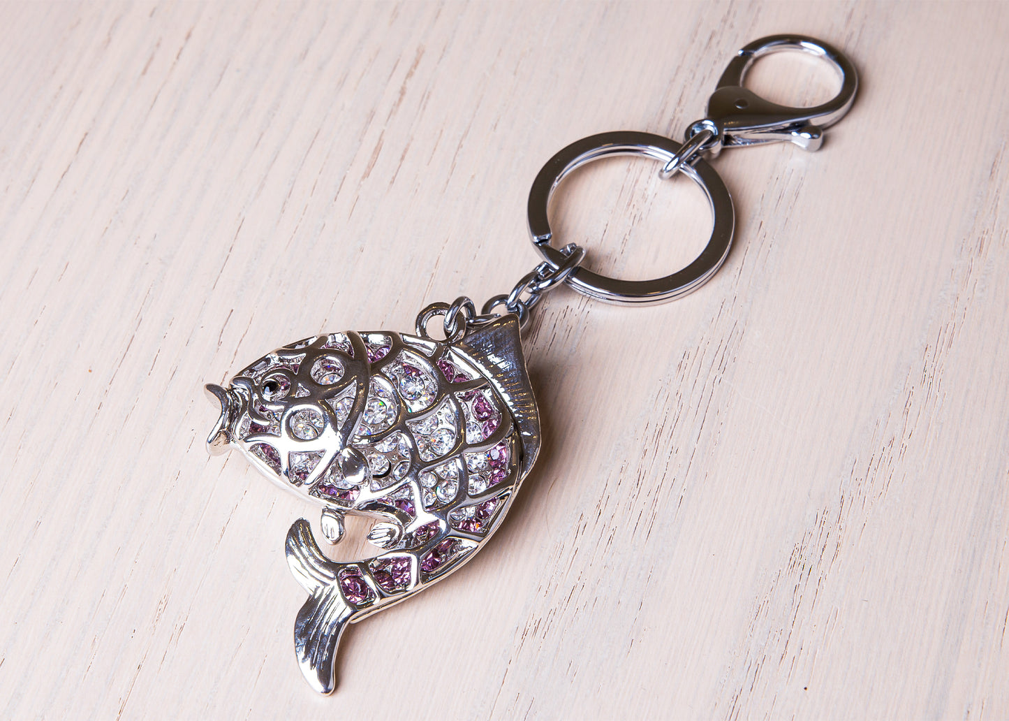 Peek A Bow Mesh Outline Cut Out Jumping Trout Fish Keychain