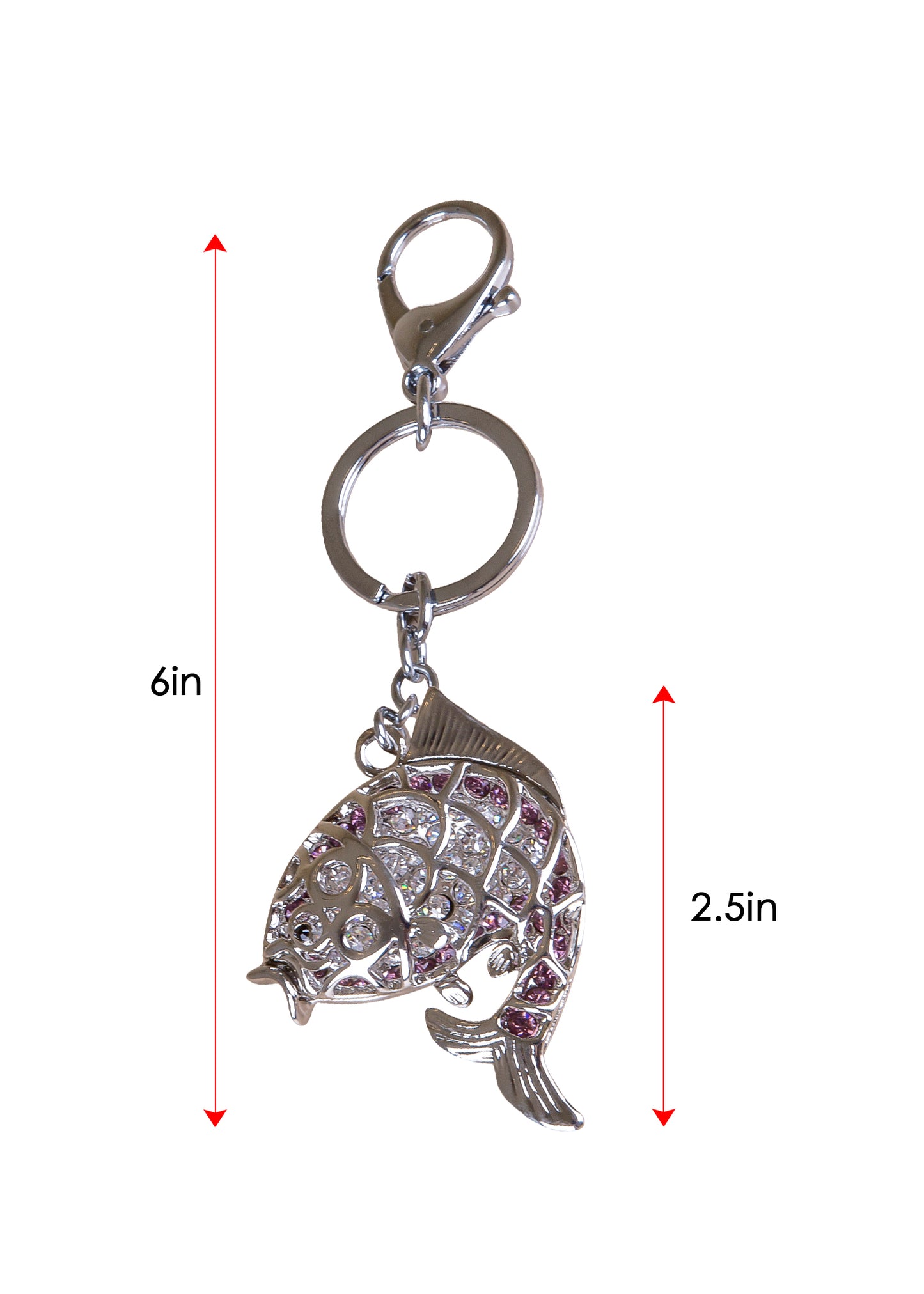 Peek A Bow Mesh Outline Cut Out Jumping Trout Fish Keychain