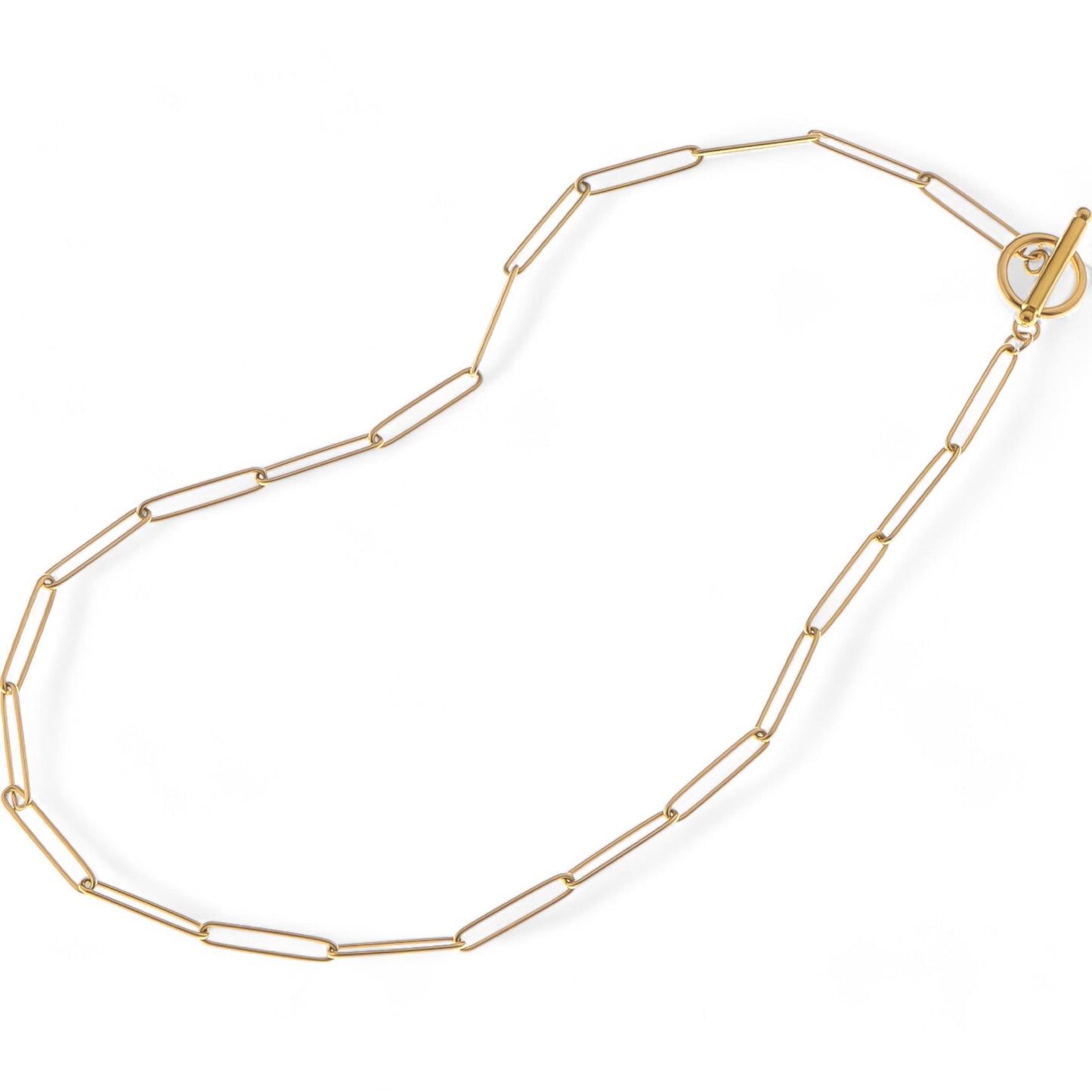 Alilang Women's Minimalist Gold Tone Paperclip Chain Necklace Simple Modern Design
