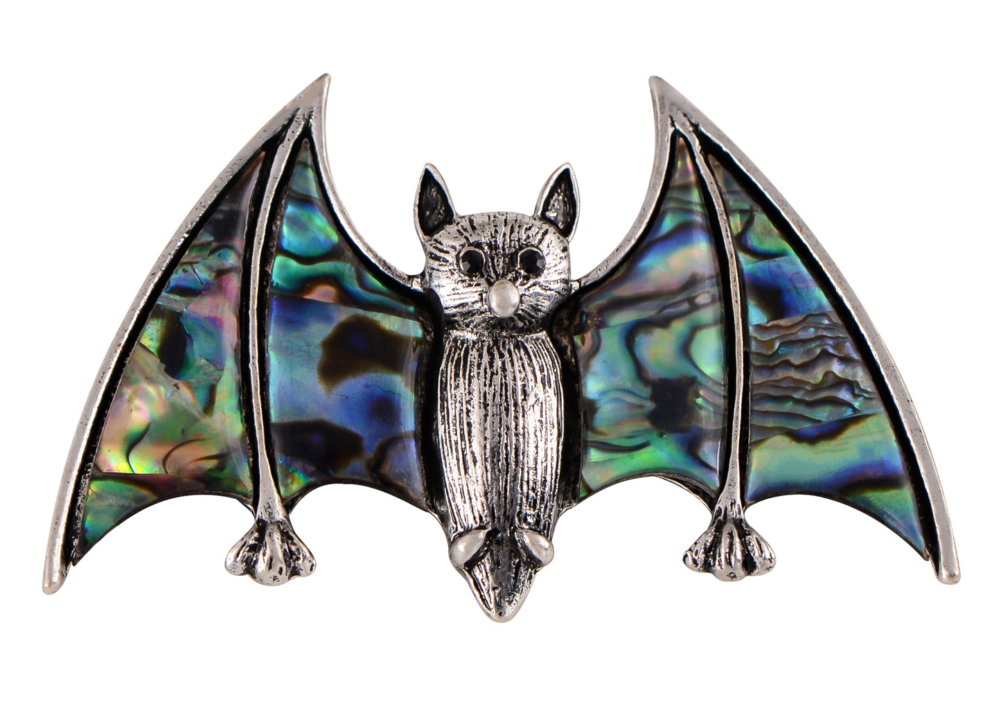 Silver Halloween Ombre Pink Vampire Bat Wing Animal Brooch Pin