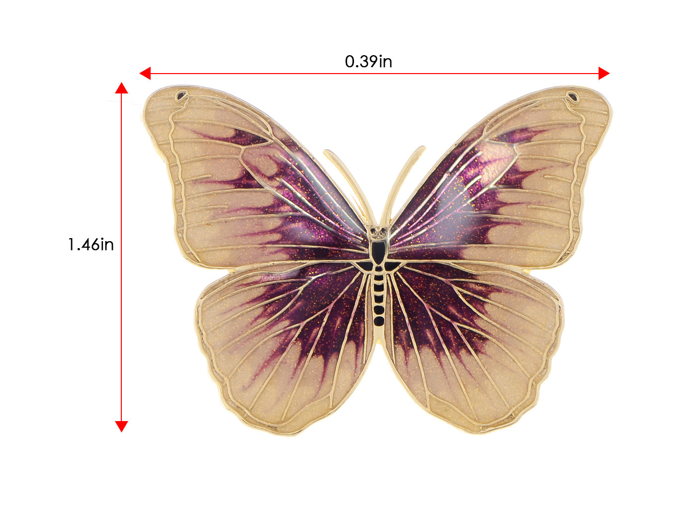 Green Brown Boho Butterfly Brooch Pin - ALILANG.COM