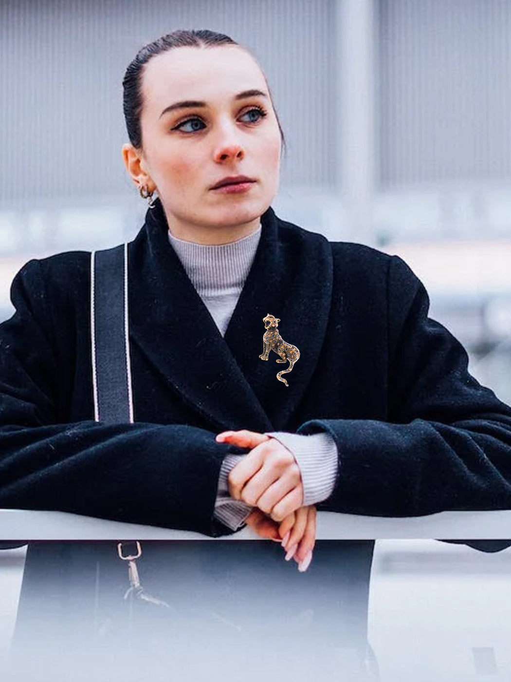 Gold Stripe Tiger Cat Brooch Pin - ALILANG.COM