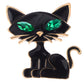 Cream Black Hand Paint Enamel Bow Tie Bobble Head Kitty Cat Pin Brooch