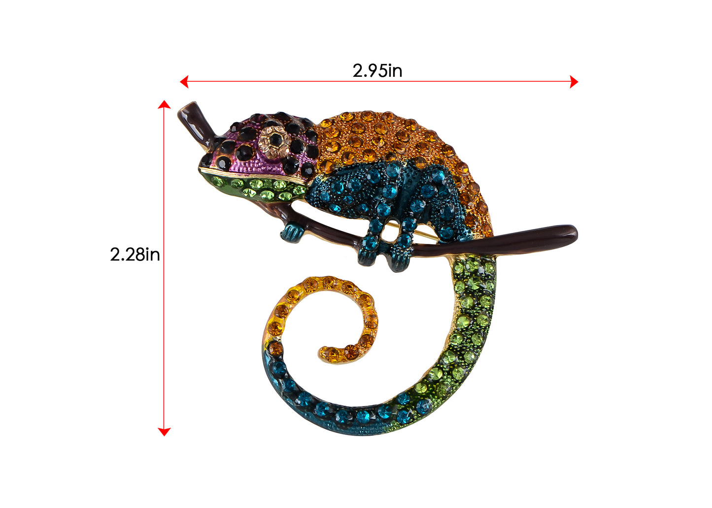 Light Amethyst Rose Pink Or Peridot Green Chameleon Lizard Convertible To Pendant Brooch Pin