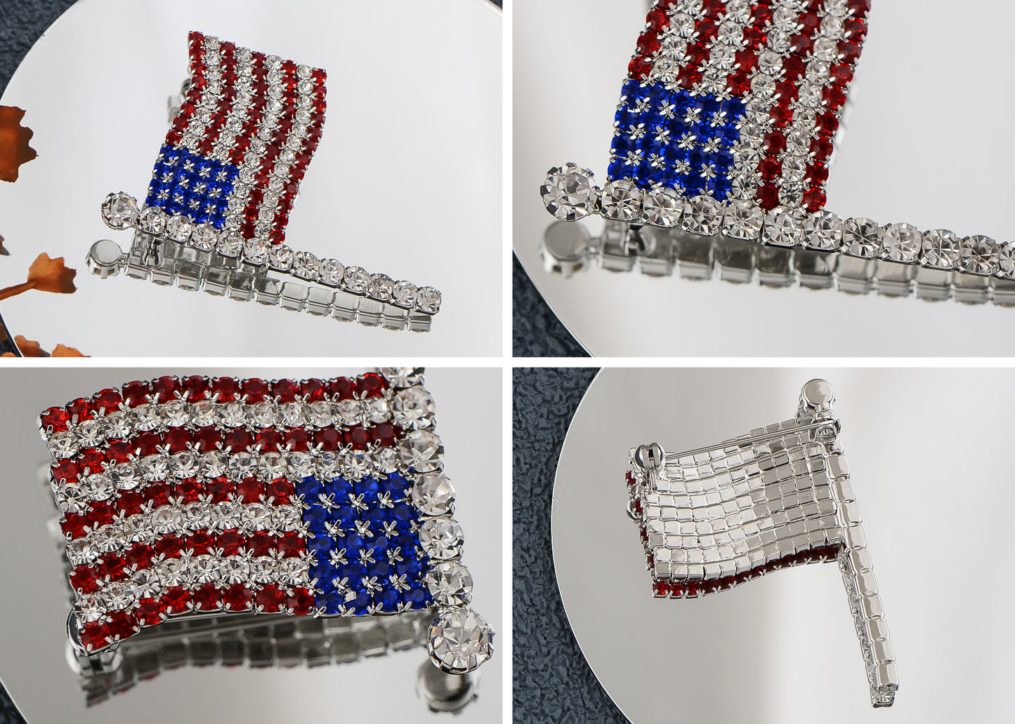 4th Of July American USA Flag Pin Brooch