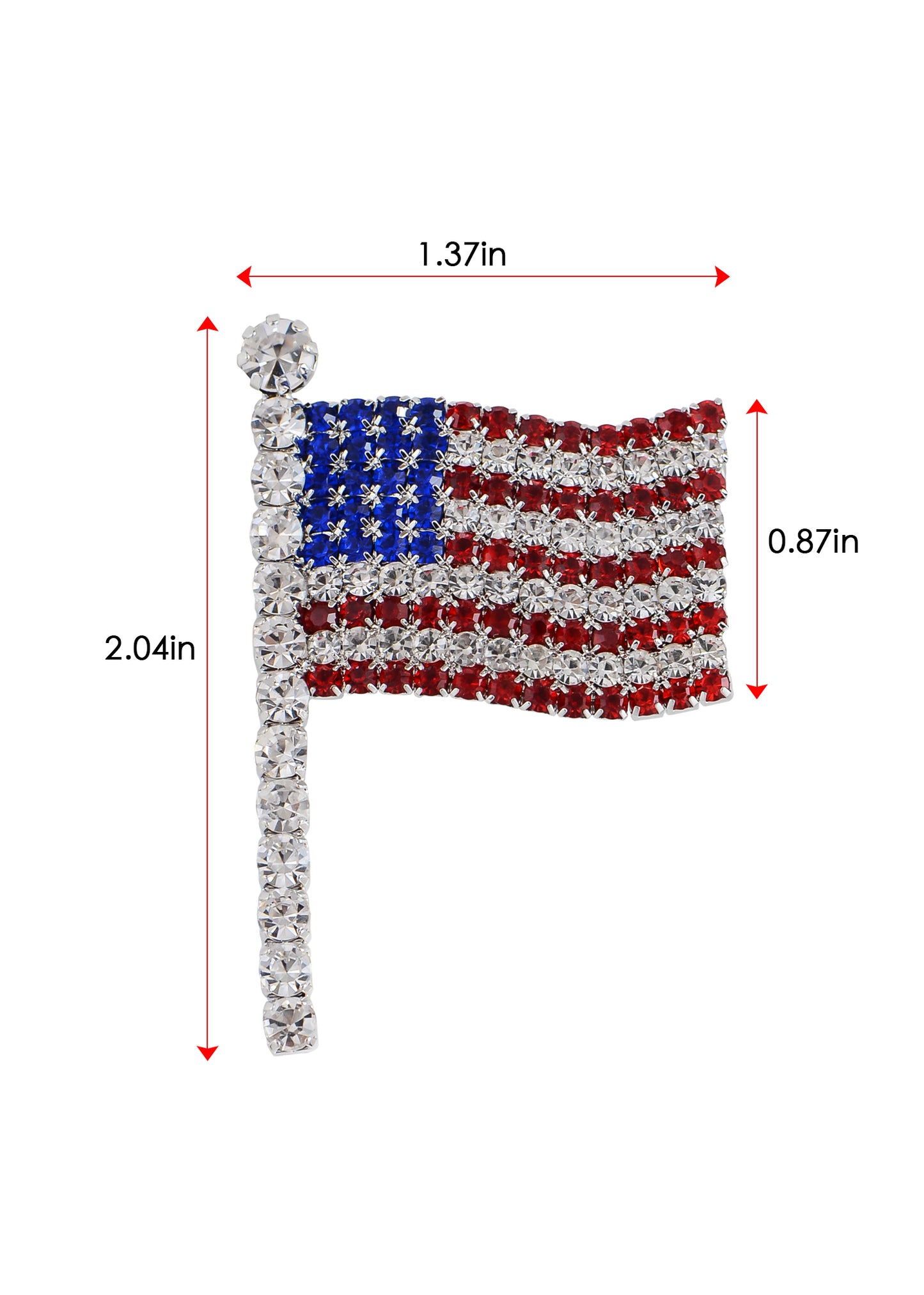 4th Of July American USA Flag Pin Brooch