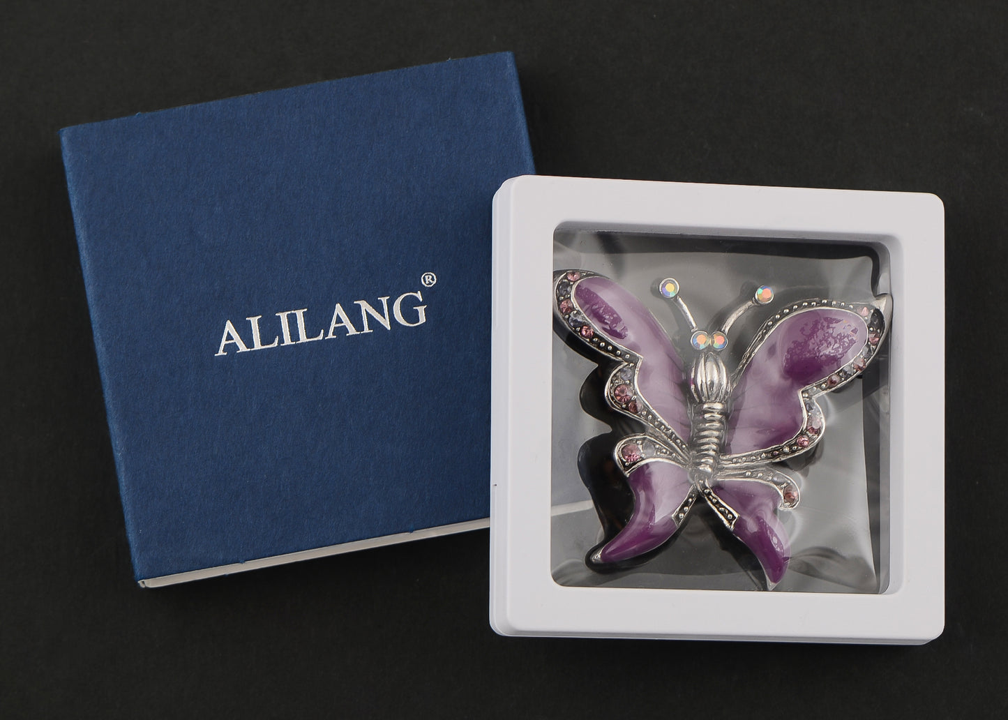 Abalone Colored Dark Butterfly Insect Wings Brooch Pin