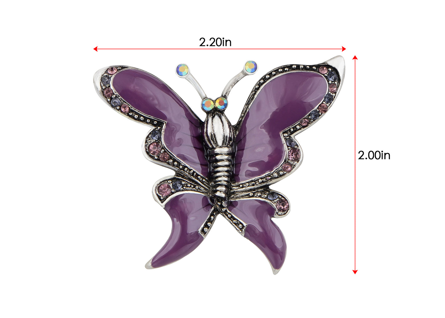 Abalone Colored Dark Butterfly Insect Wings Brooch Pin