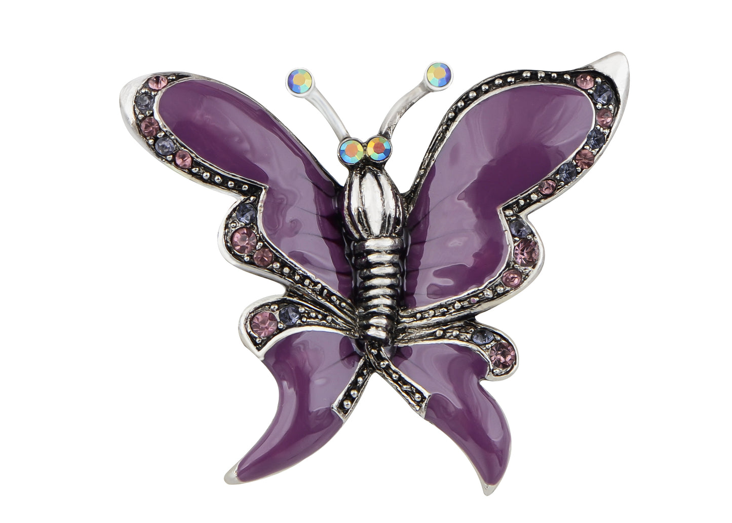 Abalone Colored Dark Butterfly Insect Wings Brooch Pin