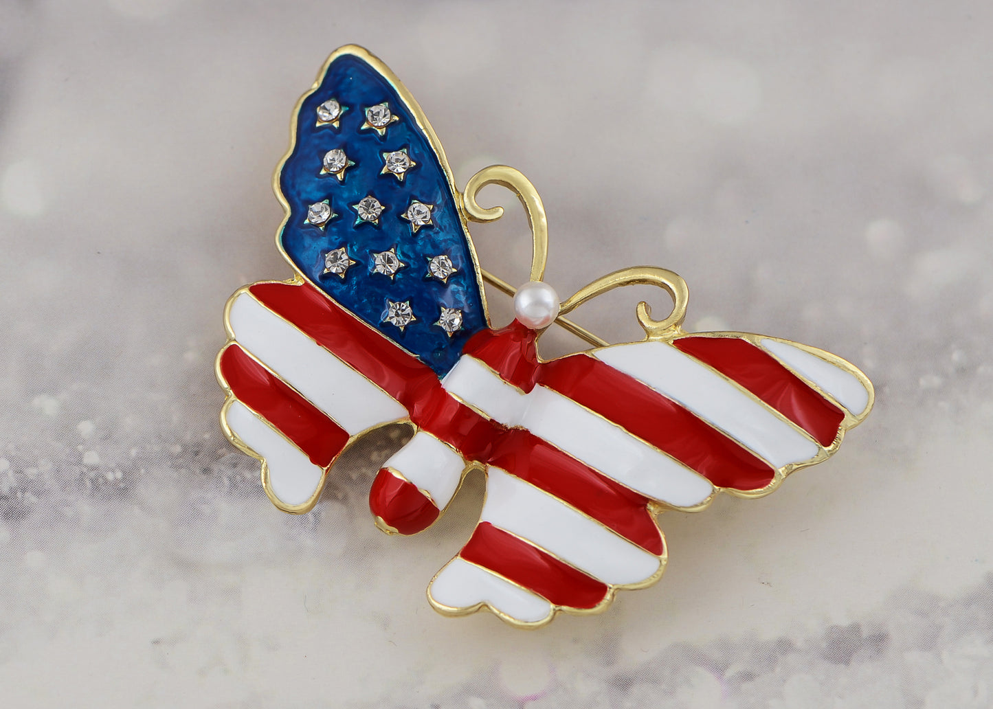 4th Of July American USA Flag Pin Brooch