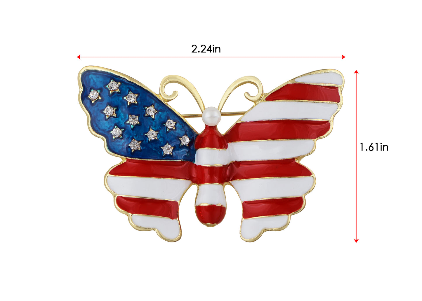 4th Of July American USA Flag Pin Brooch