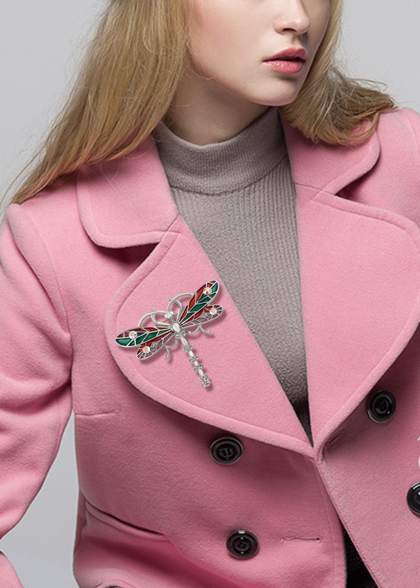 Glitzy Color Enamel Body Ab Dragonfly Bug Fly Brooch Pin