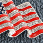 Alilang America USA Patriotic American Crystal Rhinestone Waving Flag Brooch Pin