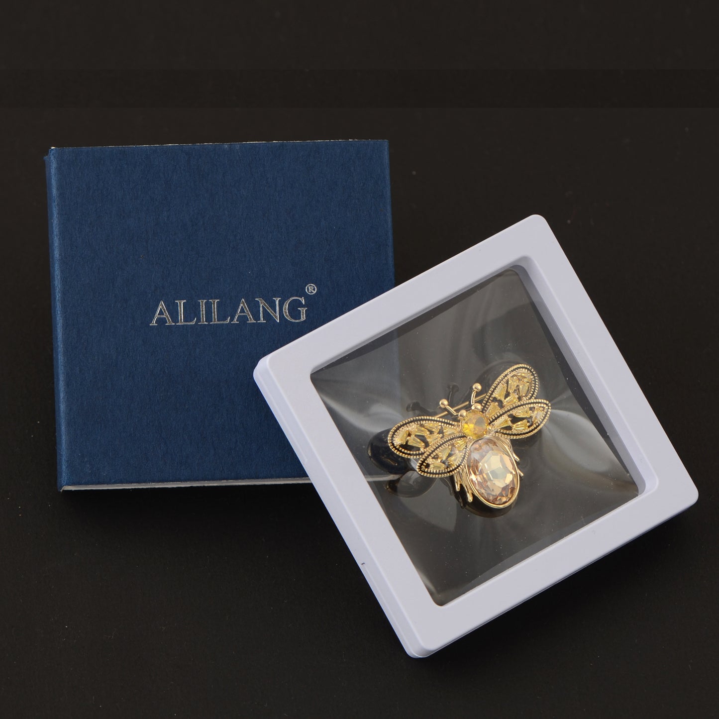 Alilang Bee Brooch Pin for Women Zircon Animal Brooches Crystal Honeybee Bumblebee Lapel Pins