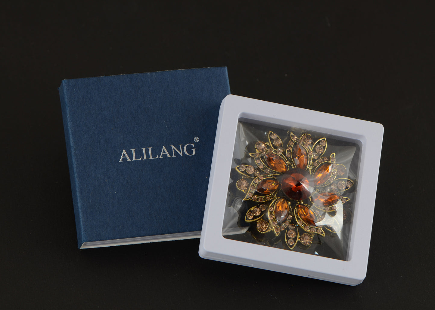 Alilang Crystal Rhinestone Bridal Flower Wreath Brooch Pin Necklace for Weddings Christmas