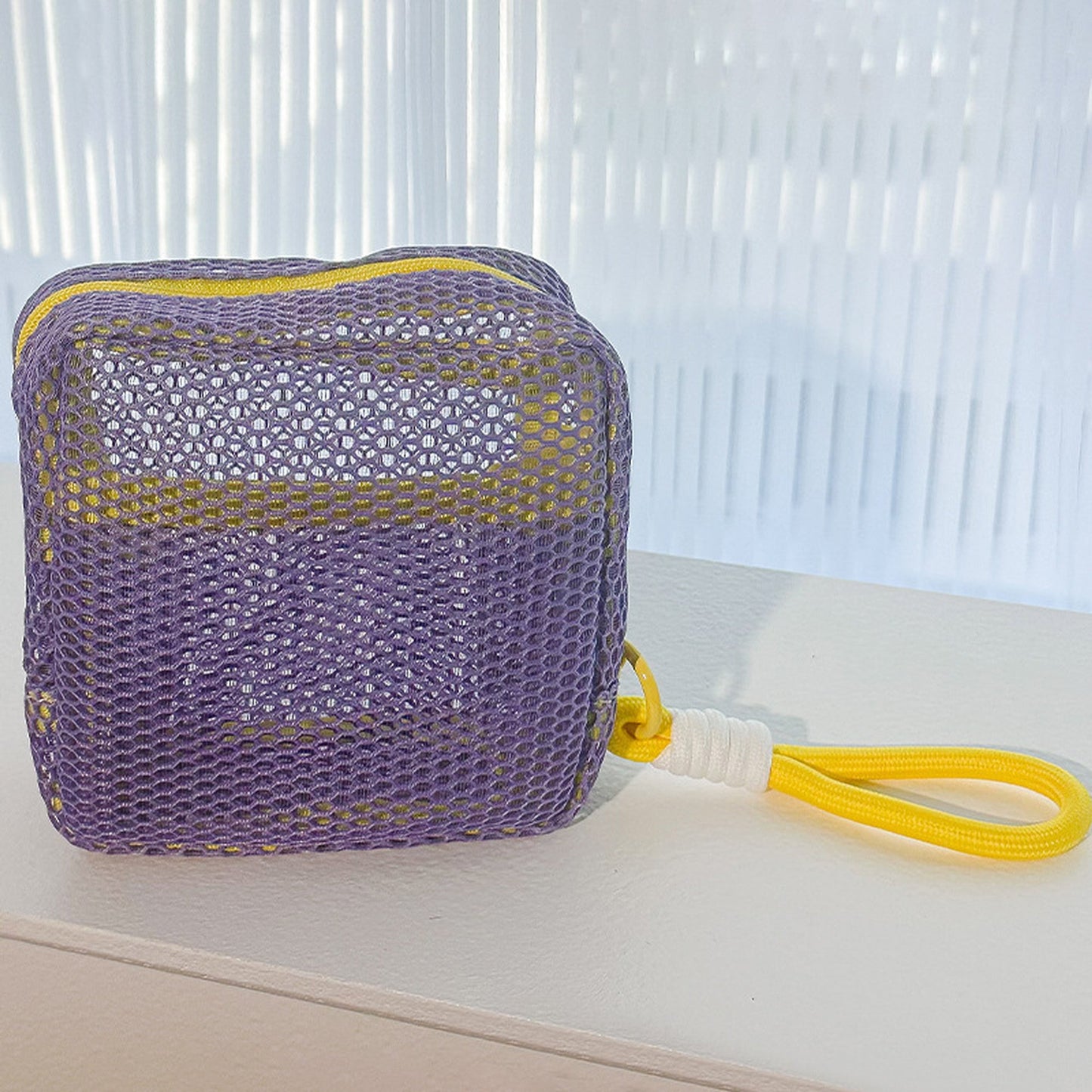 Anna-Kaci Women's Mesh Cosmetic Bag with Wrist Strap-Small Travel Organizer Pouch