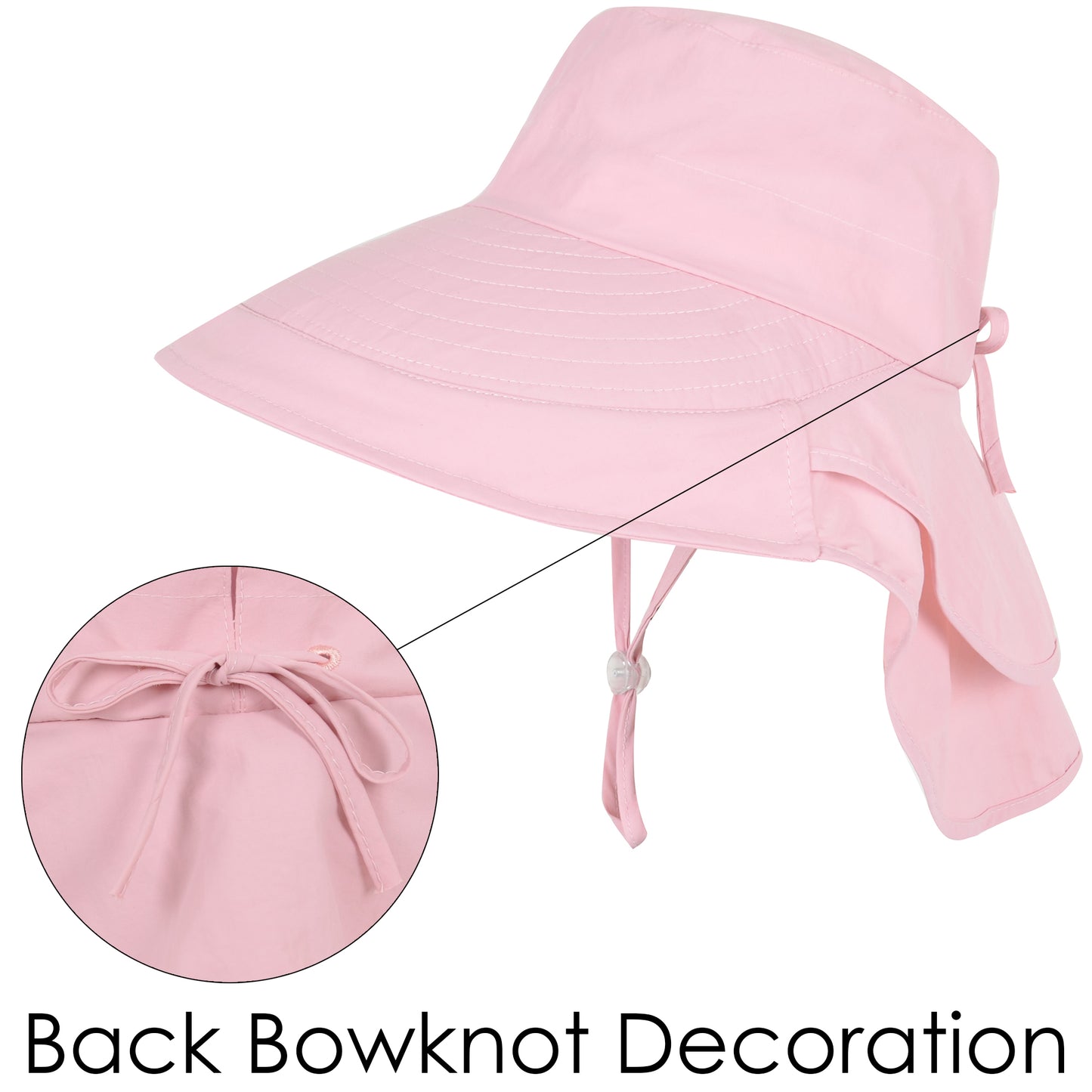 Alilang Womens Sun Hat Wide Brim Bucket Hats with Neck Flap and Ponytail Hole for Summer Beach Fishing Hiking