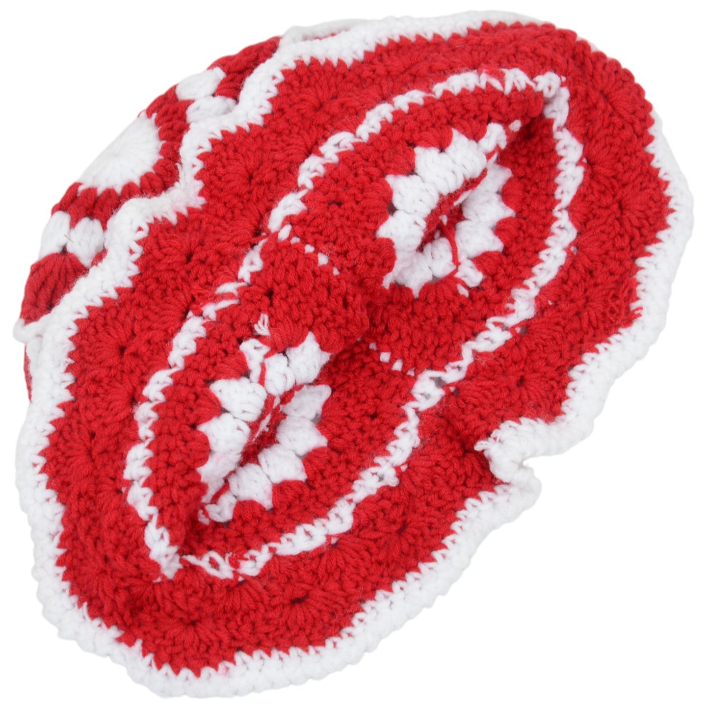 Women's Crochet Bucket Hat Retro Sunburst Pattern Knit Handmade Foldable Floppy Beach Hat