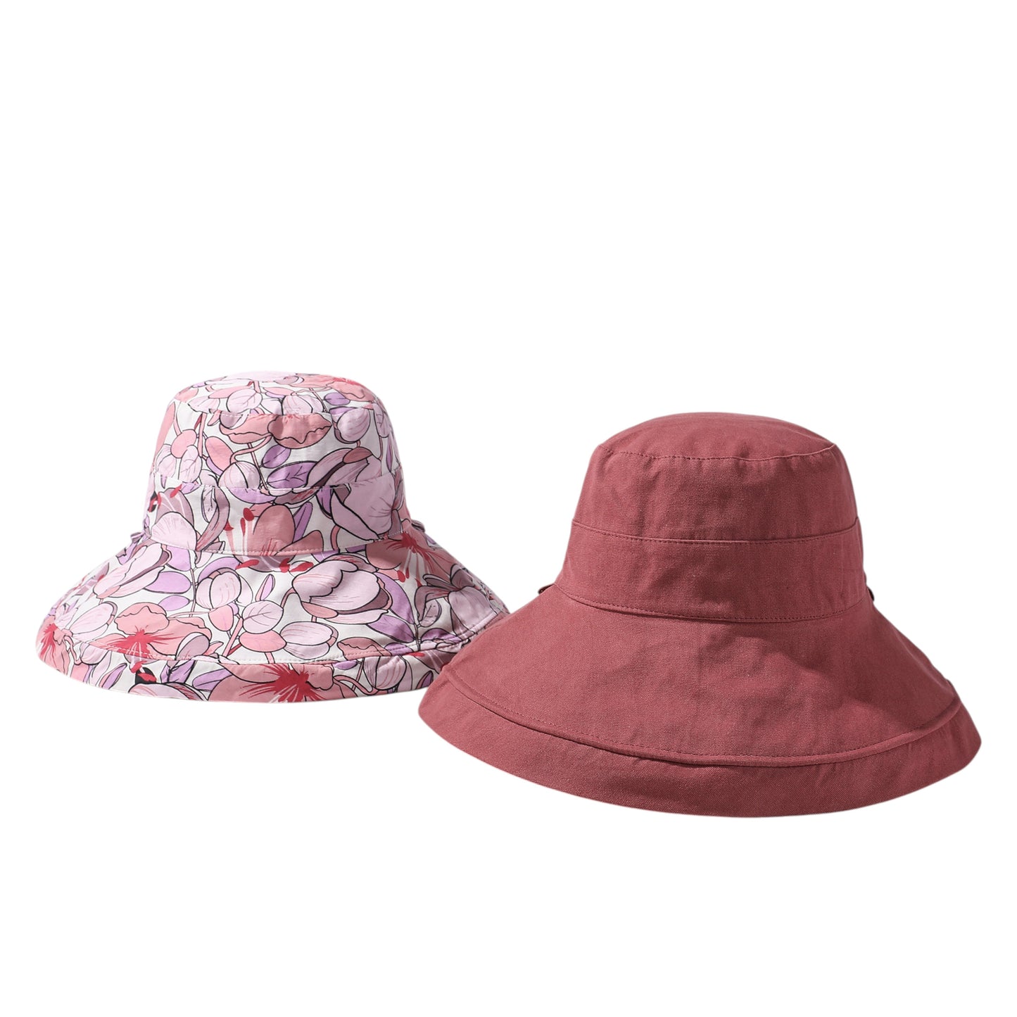 Anna-Kaci 2-in-1 Women's Floral & Solid Double-Sided Bucket Hat for Outdoor