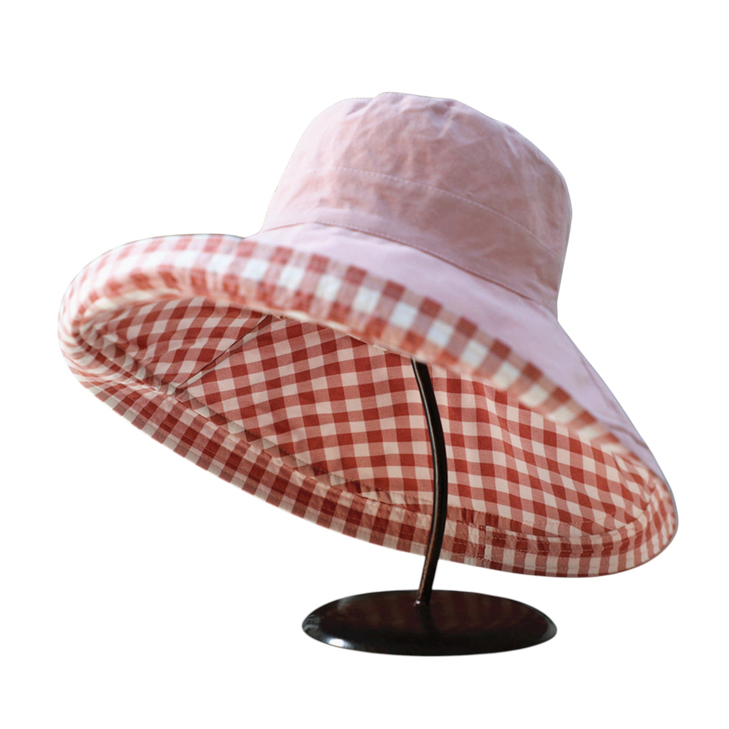 Anna-Kaci Women's Reversible Checkered Bucket Hat with Chin Strap