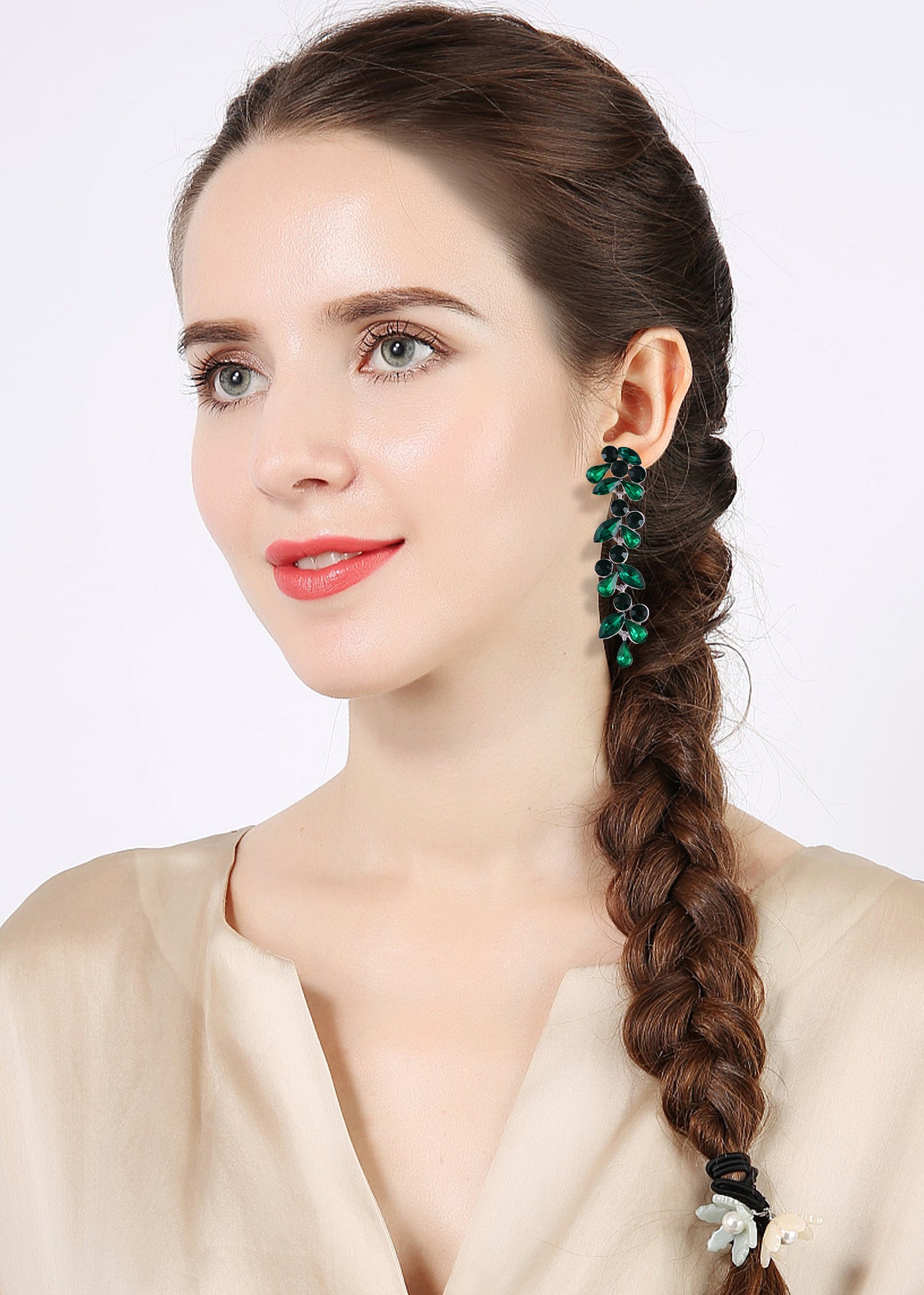 Drop Leaf Earrings Wedding Special Occasion Bridal - ALILANG.COM