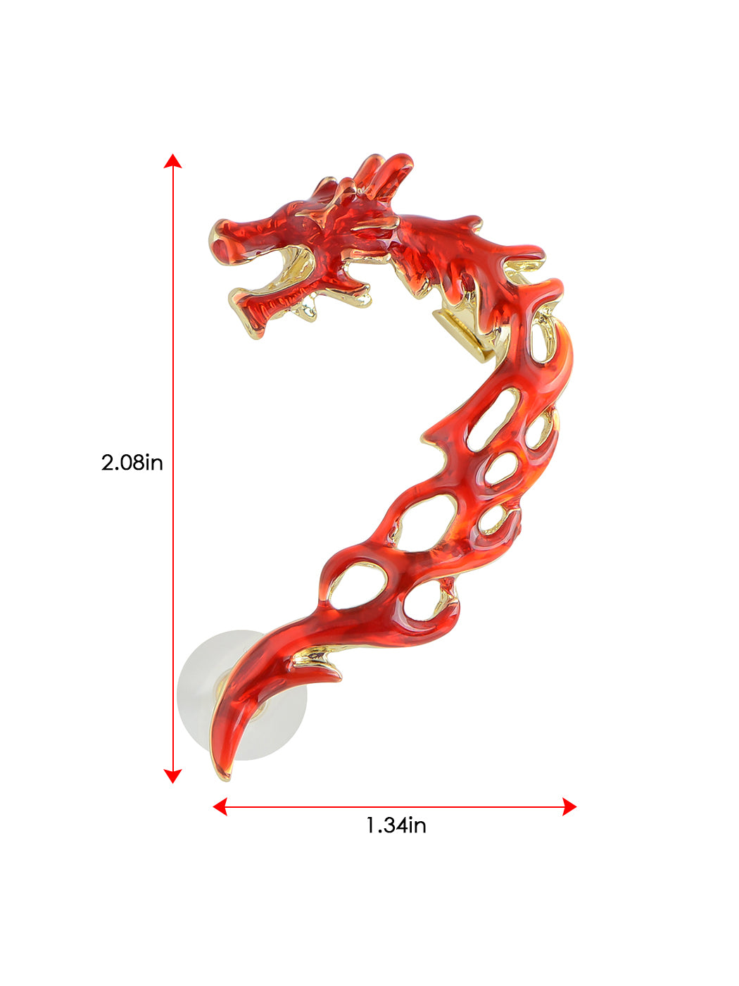 Dragon Fury Battleground Shimmering Finish Flame Esque Earring Cuff