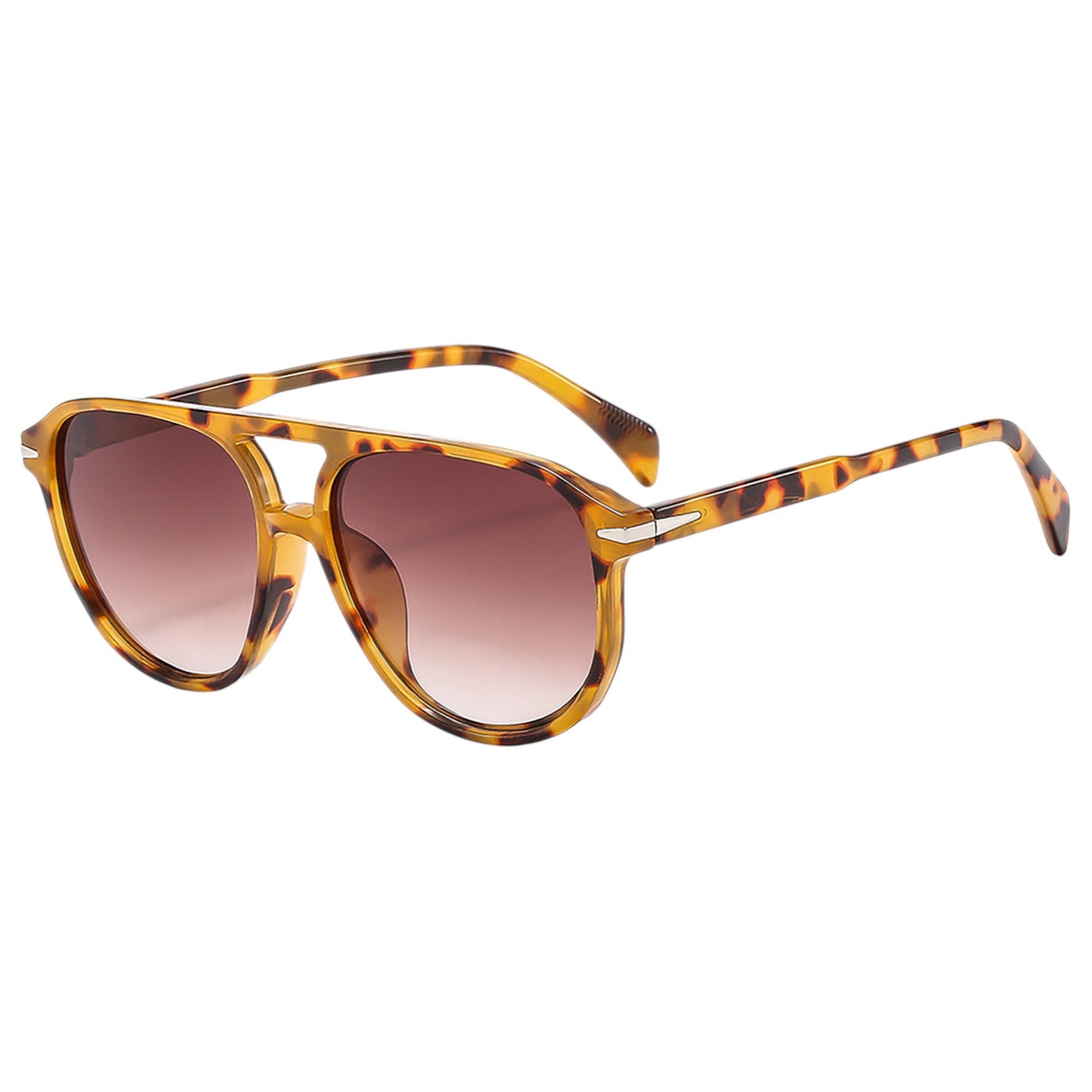 Anna-Kaci Women's Retro-Inspired Double-Bridge Square Sunglasses