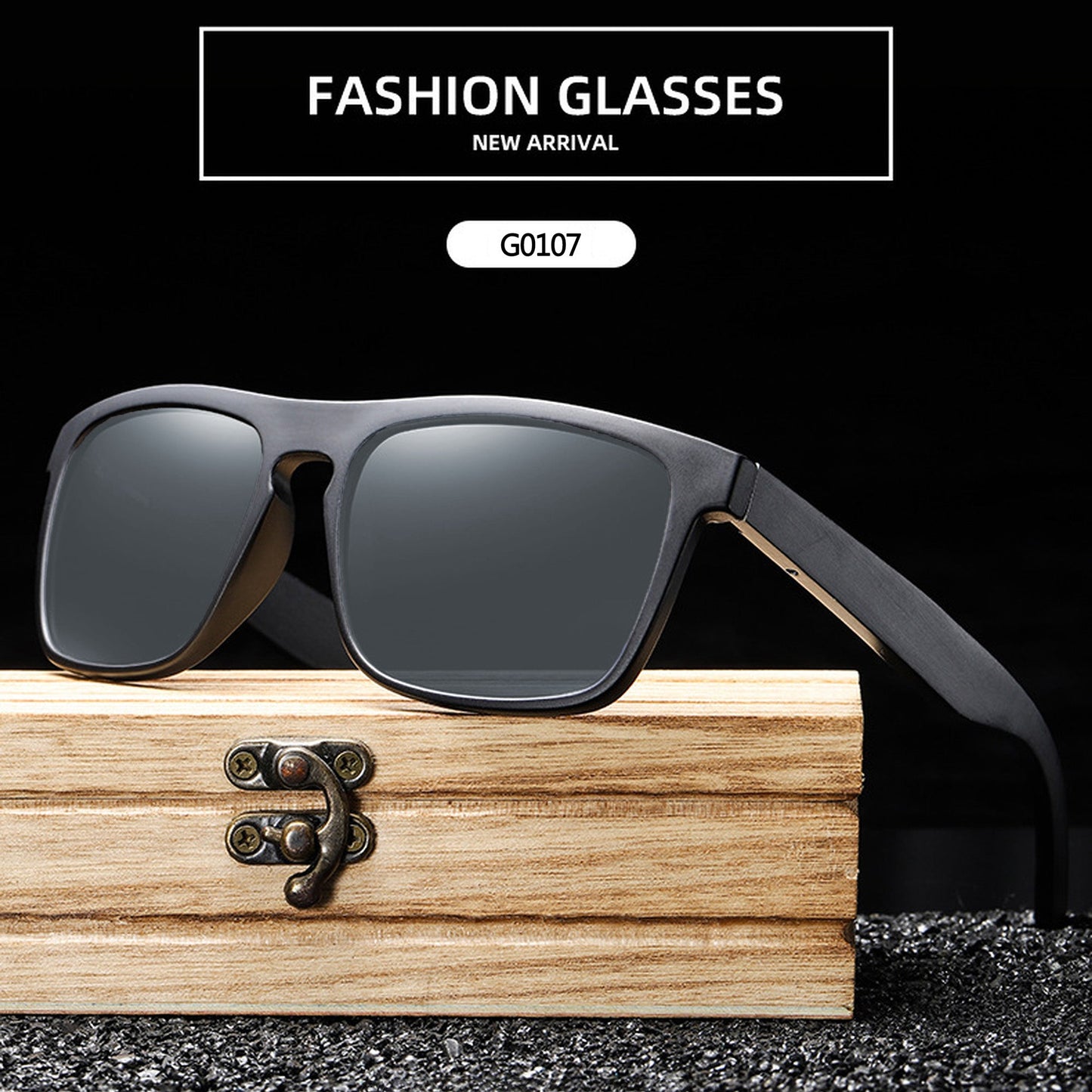 Anna-Kaci Men's Wooden Frame Polarized Sunglasses-UV400 Protection