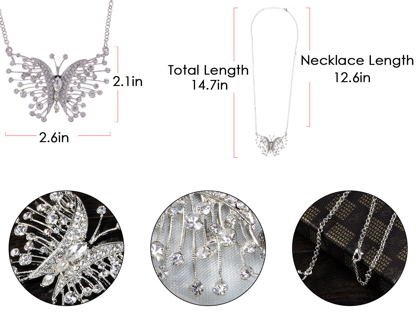 Multicolored Colorful Butterfly Chain Necklace