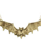 Frightening Halloween Black Enamel Paint Flying Bat Chain Necklace Pendant
