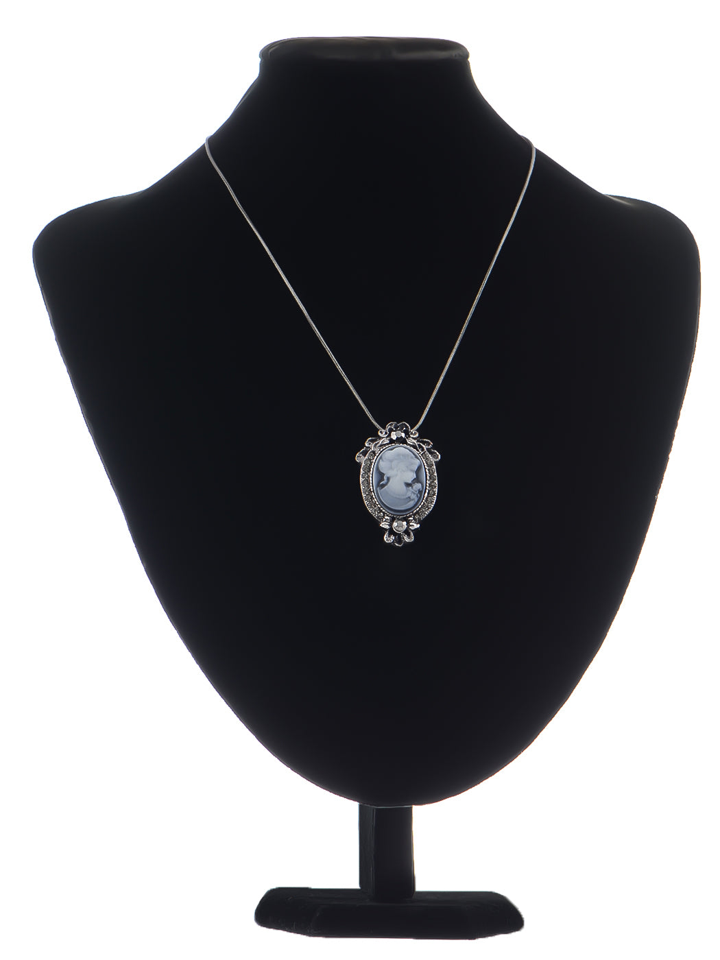 Gun Cameo Lady Victorian Pendant Necklace