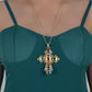 Aquamarine Blue Topaz Accent Holy Cross Pendant Necklace