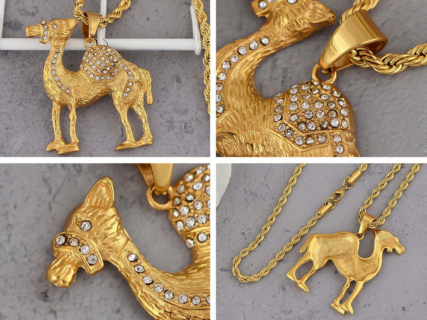 Painted Hot Hump Camel Pendant Necklace