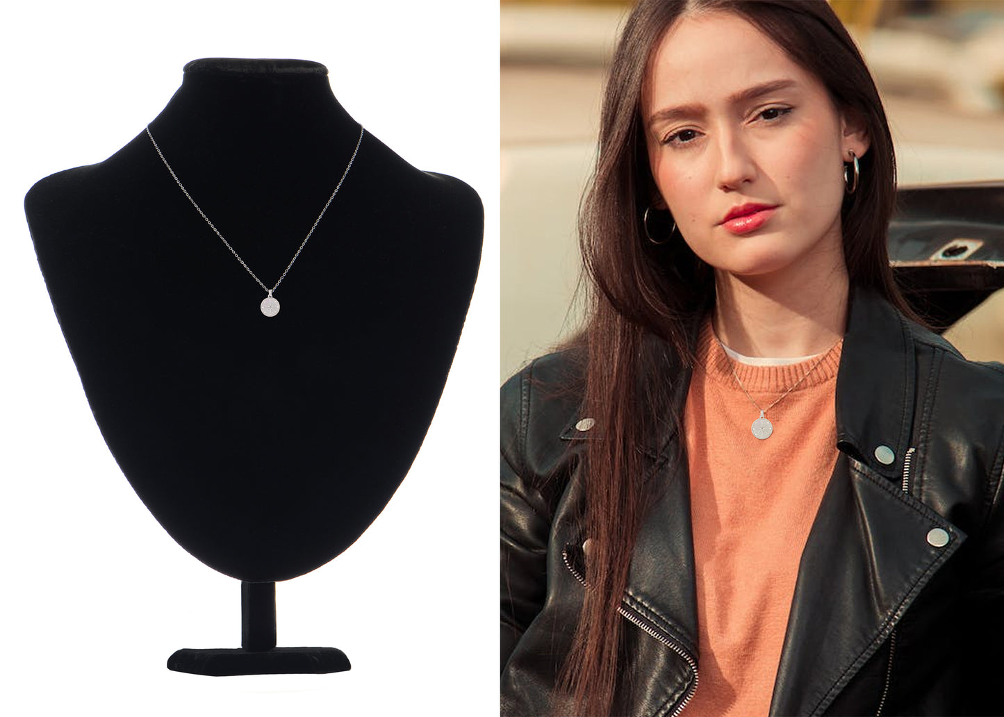 Alilang 925 Sterling Silver Shell Necklace With Octagonal Star Heart Circular Coin Pendants