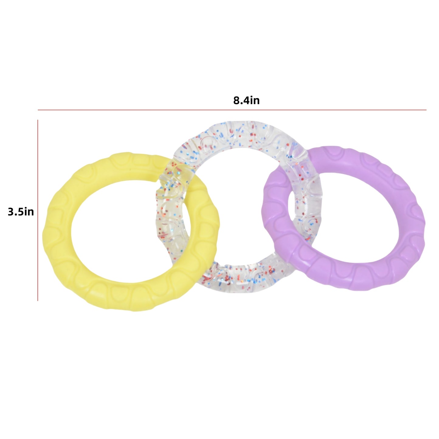 Dog Chew Toy TPR Material Rings Set of Three Durable Tug-of-war Interactive Toy