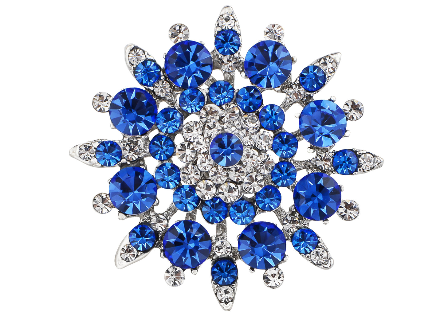 Stunning Face Aqua Blue Snowflake Flower Ring