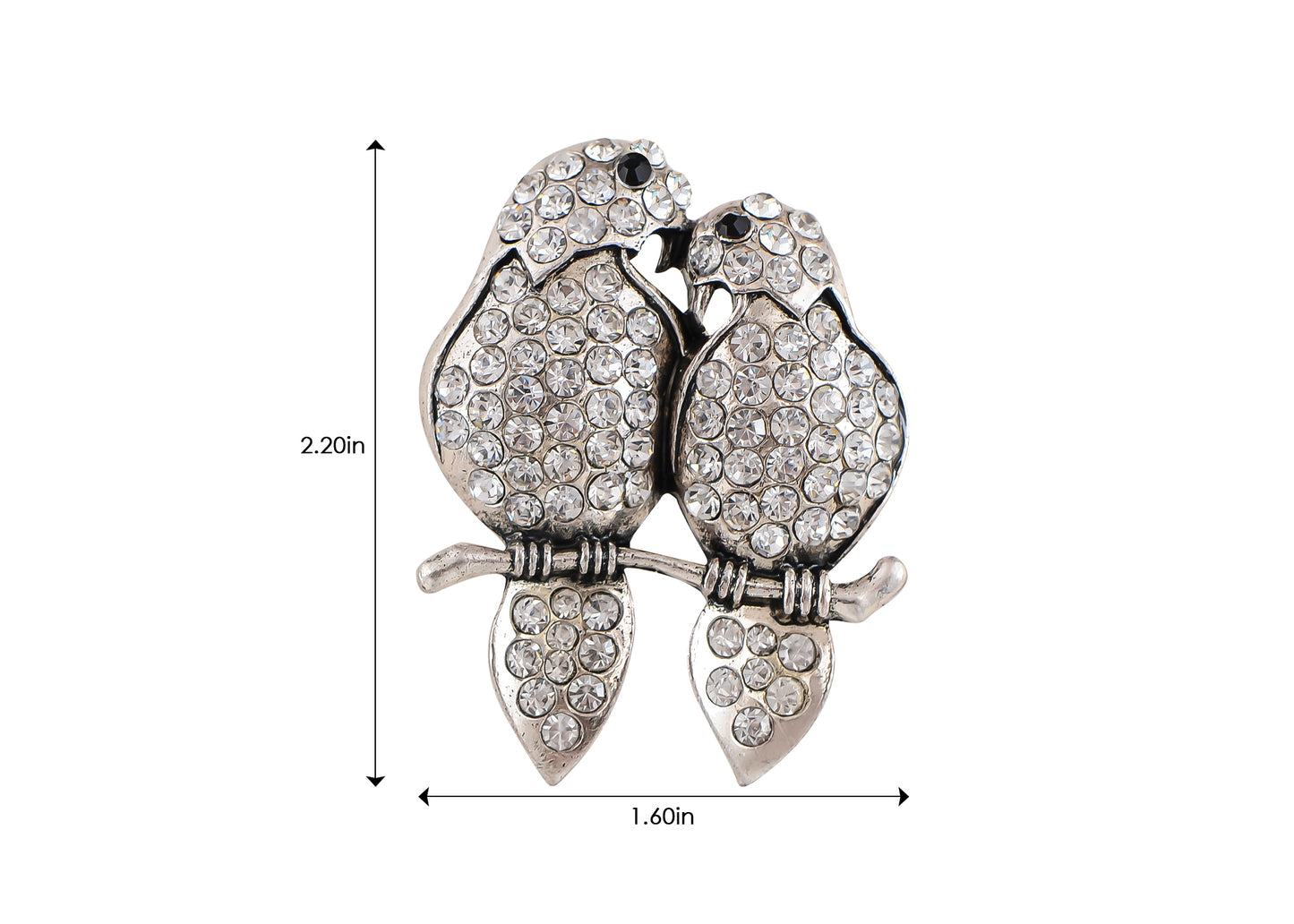 Alilang Vintage Crystal Lovebird Cocktail Ring Adjustable Stretch Band Sparkly Rhinestone Statement Jewelry