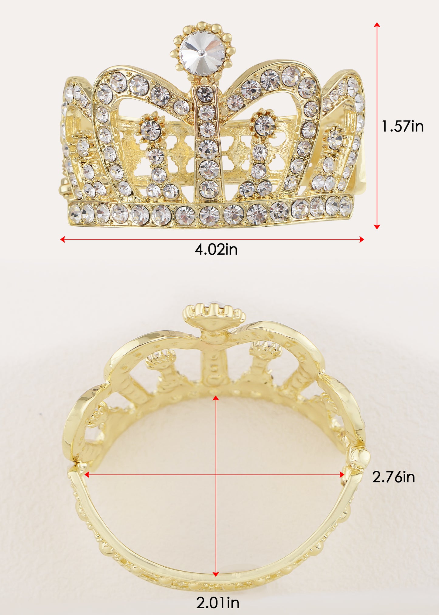 Colored Crown Tiara Princess Cuff Bracelet