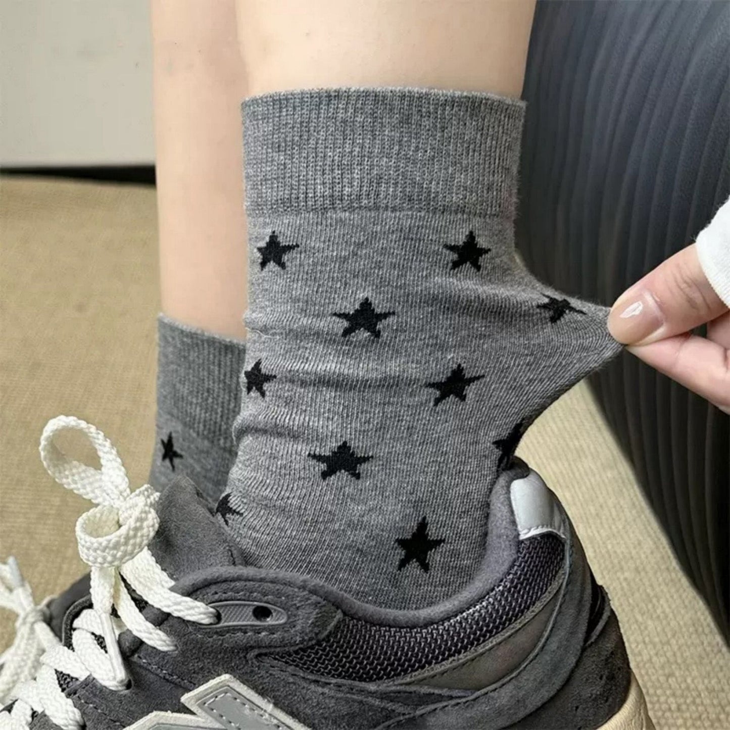 Anna-Kaci Women's 3-Pack Crew Socks with Allover Print Design Soft Stretch Knit for Everyday Comfort