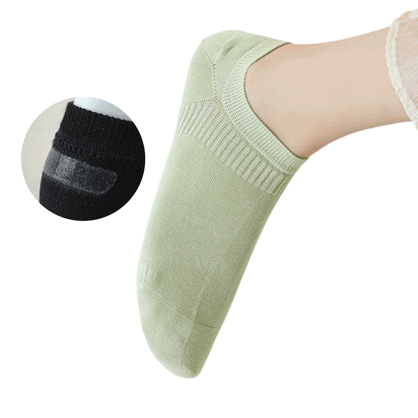 Anna-Kaci 3-Pack Women's Pure Cotton Low Cut Socks with Heel Grip Anti-Slip Design