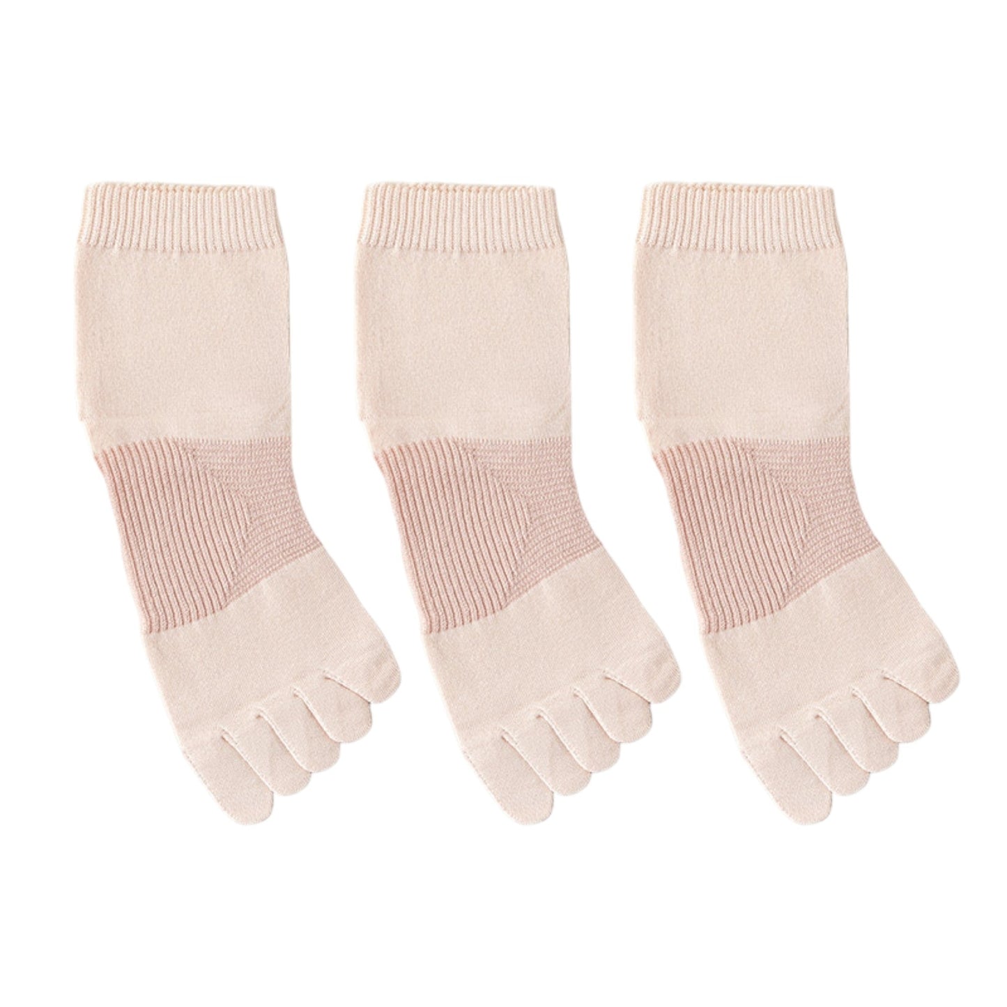 Anna-Kaci 3-Pack Women's Pure Cotton Five-Toe Socks with Antibacterial Breathable Design