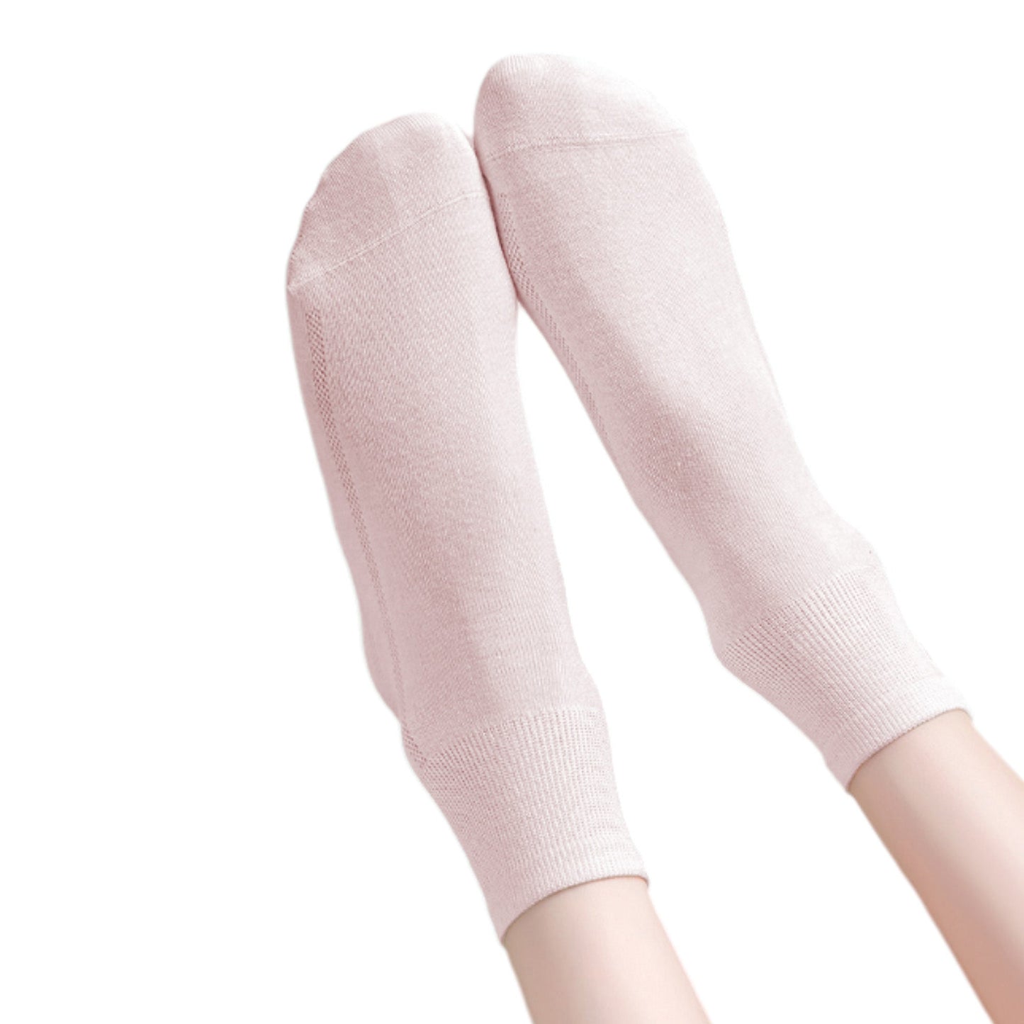 Anna-Kaci 5 Pairs Women's Breathable Mesh Crew Socks with Antibacterial Design for Everyday Comfort