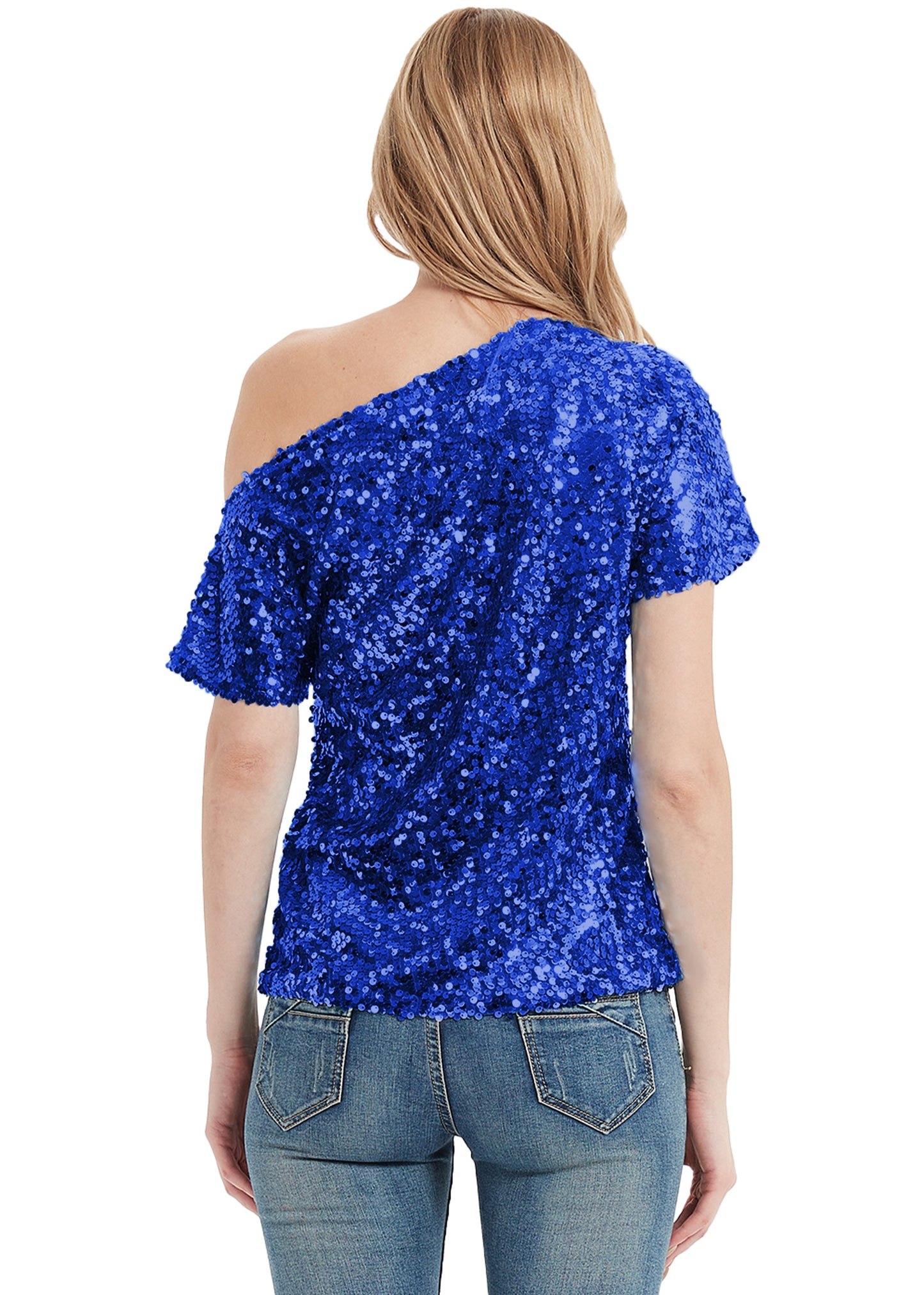 Glam Off-Shoulder Sequin Top