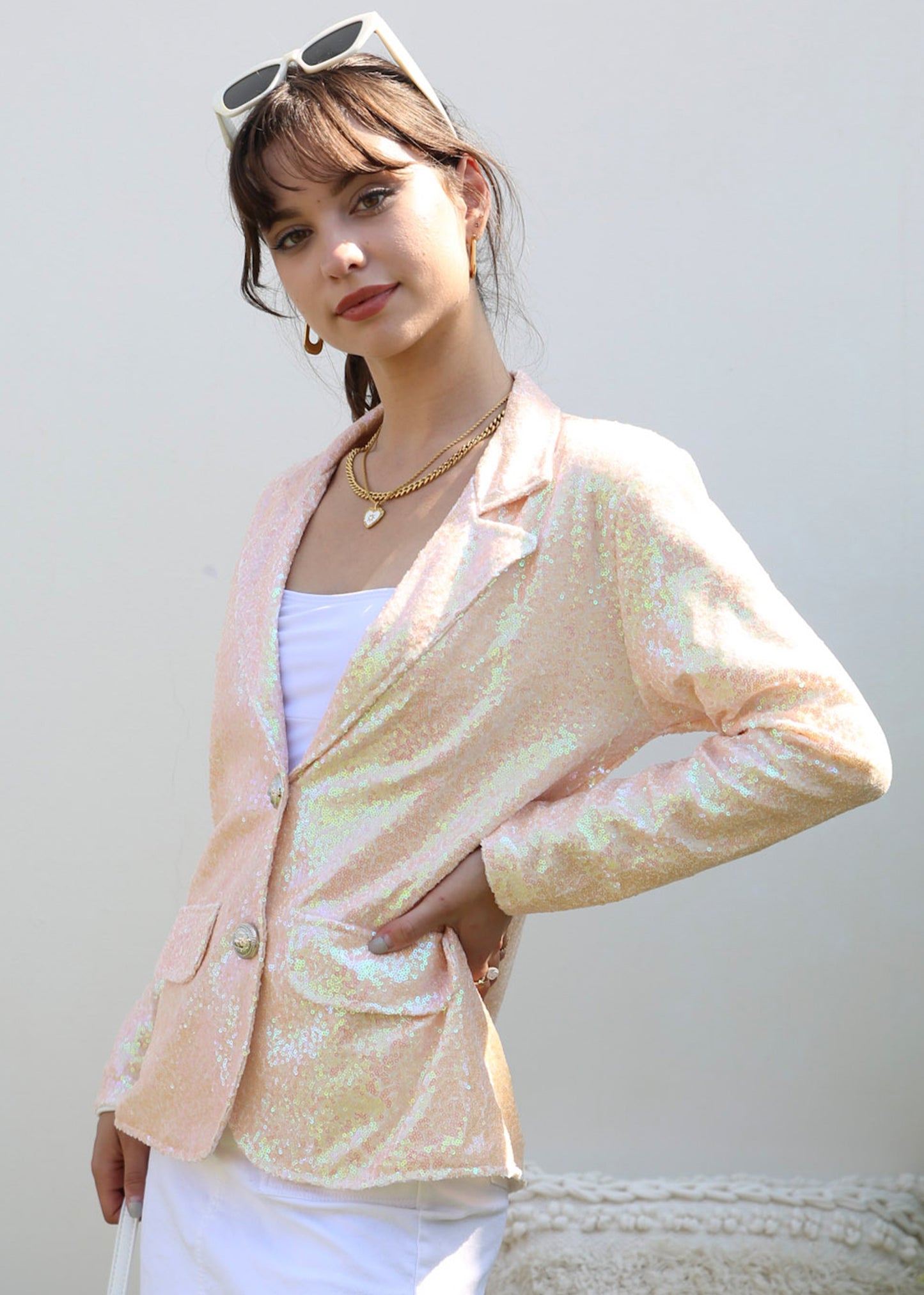 Evening Sparkle Sequin Blazer Jacket