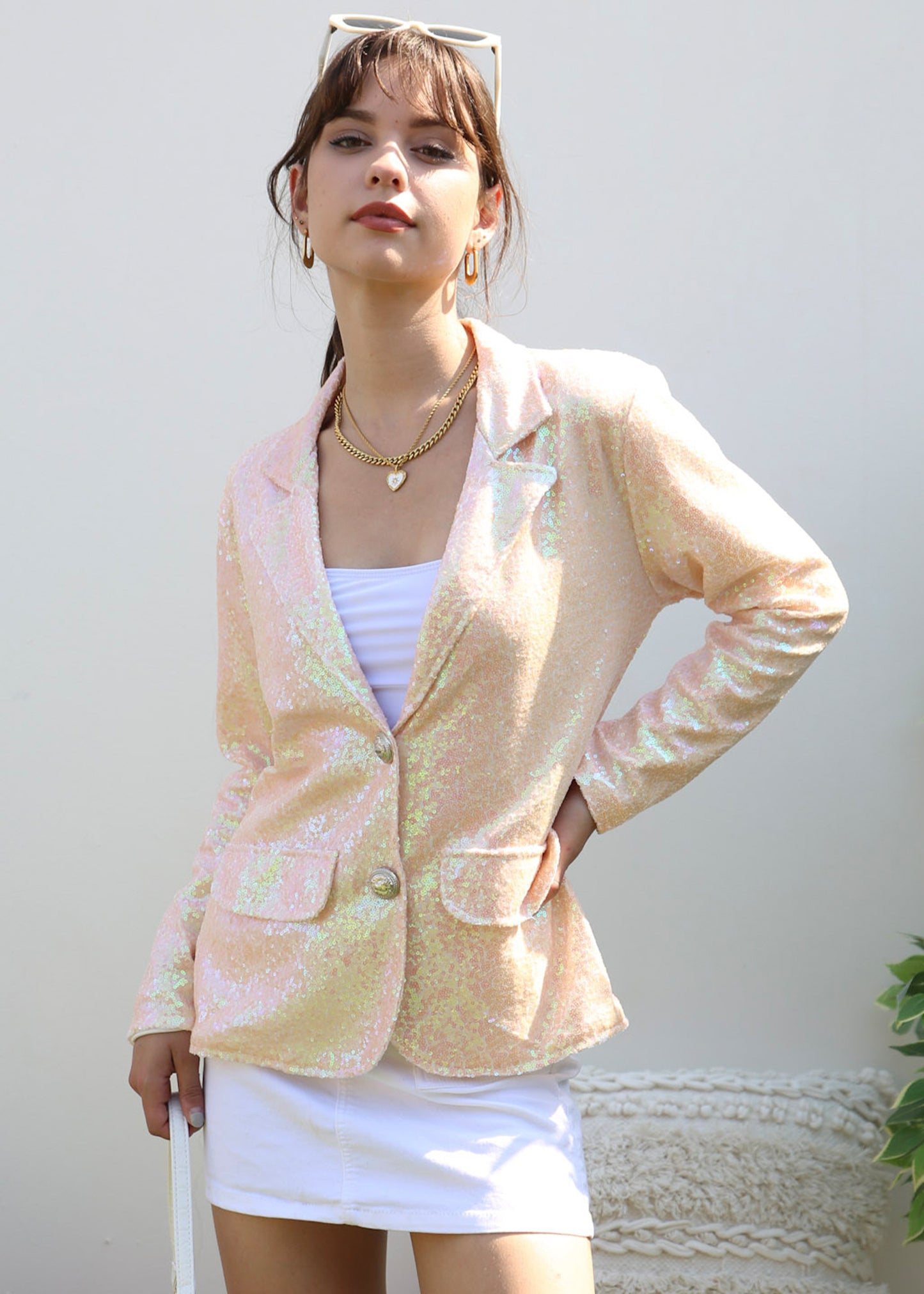 Evening Sparkle Sequin Blazer Jacket