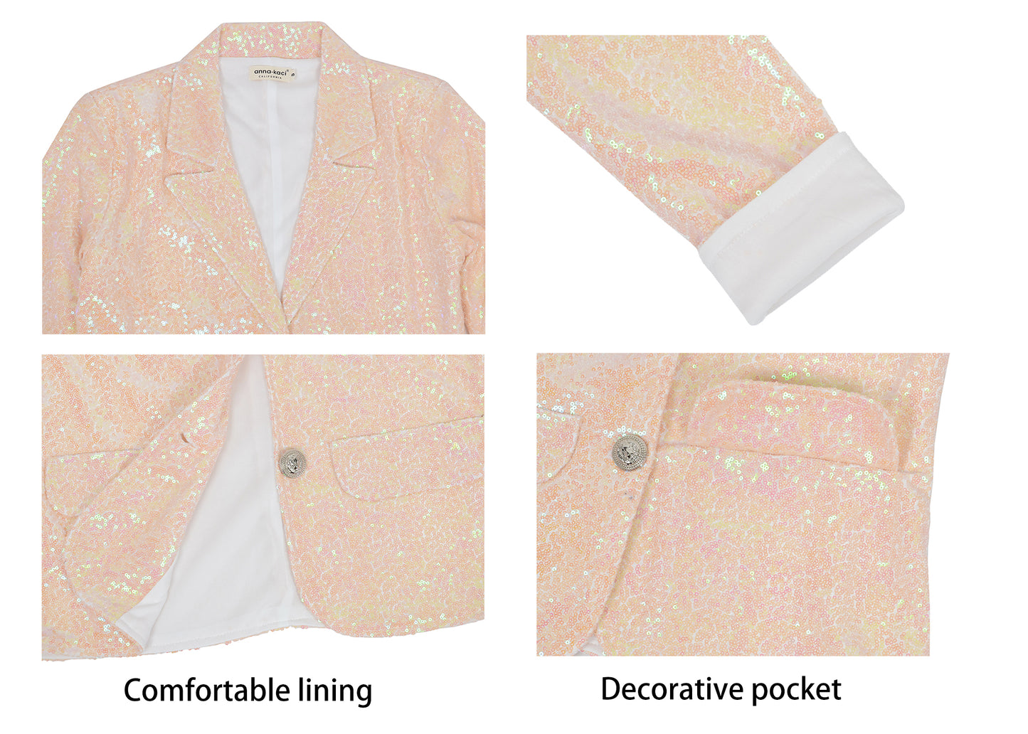 Evening Sparkle Sequin Blazer Jacket