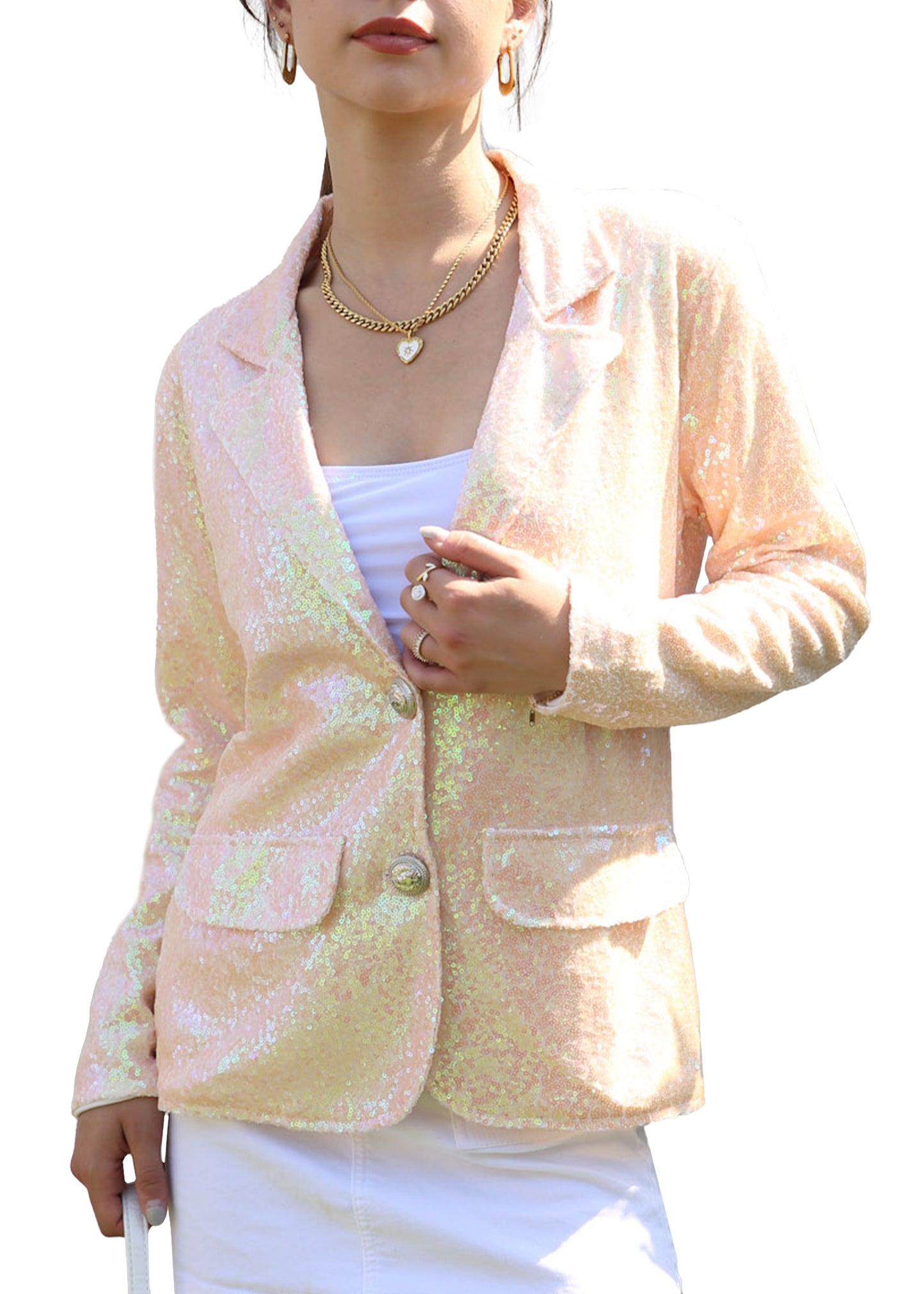 Evening Sparkle Sequin Blazer Jacket