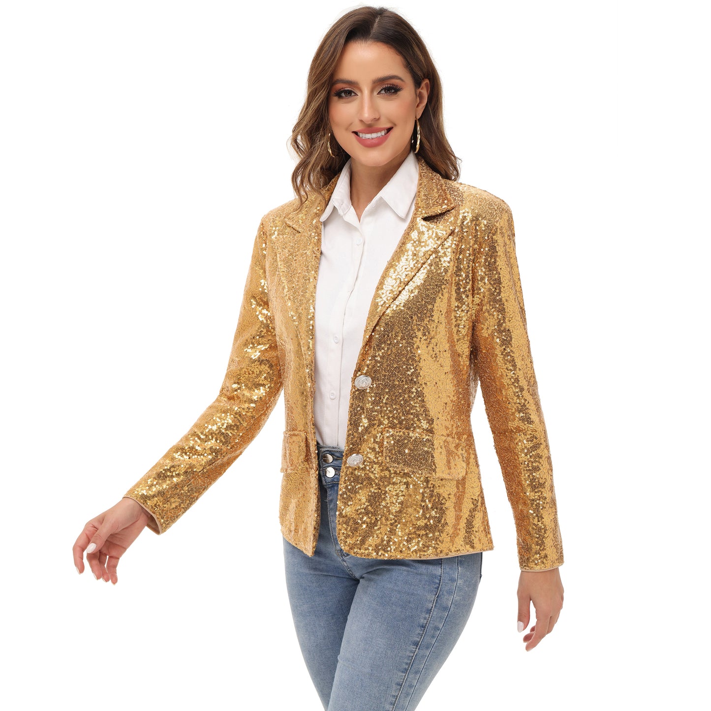 Evening Sparkle Sequin Blazer Jacket