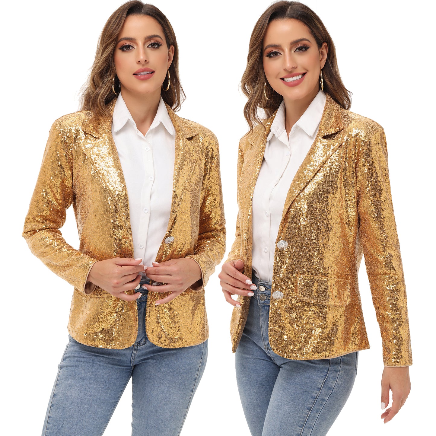 Evening Sparkle Sequin Blazer Jacket